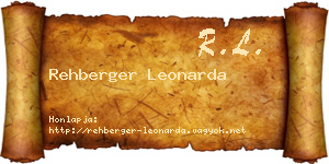 Rehberger Leonarda névjegykártya
